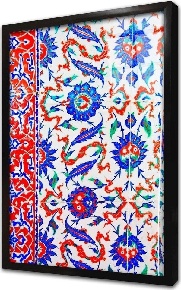 Tablosan Osmanlı Çini Görselleri Çerçeveli Cam Tablo 20x30 cm - Image 1