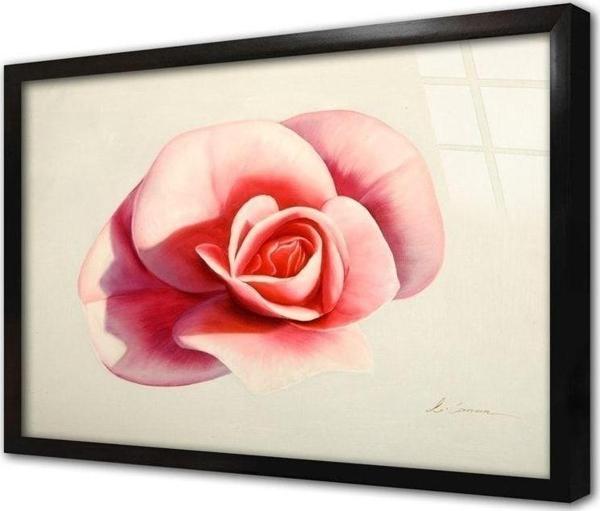 Tablosan Pembbe Gül Çerçeveli Cam Tablo 20x30 cm - Image 1