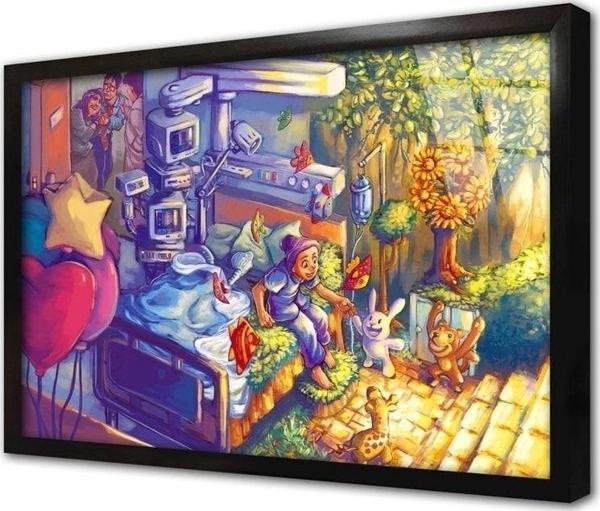 Tablosan Çizgi Animasyon Çerçeveli Cam Tablo 20x30 cm - Image 1