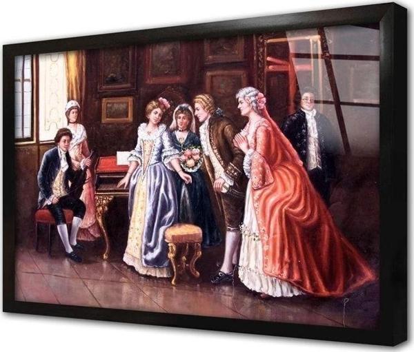 Tablosan Soylu Avrupalılar Çerçeveli Cam Tablo 30x40 cm - Image 1