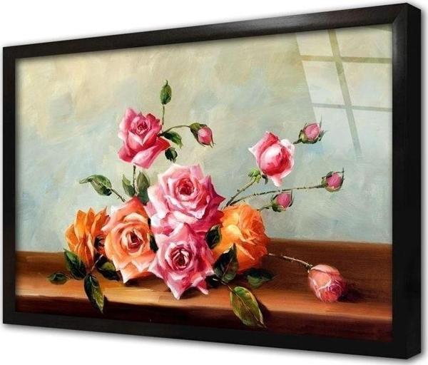 Tablosan Güller Çerçeveli Cam Tablo 20x30 cm - Image 1