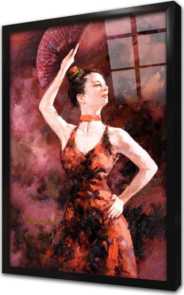 Tablosan Ispanyol Dansçı Kadın Çerçeveli Cam Tablo 20x30 cm - Image 1