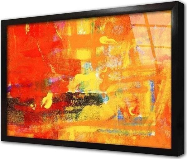 Tablosan Kırmızı Ve Siyah Soyut Çerçeveli Cam Tablo 20x30 cm - Image 1