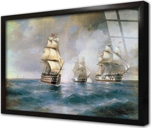 Tablosan Yelkenli Çerçeveli Cam Tablo 20x30 cm - Image 1