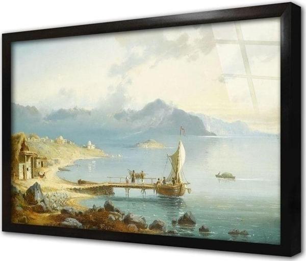 Tablosan Yelkenli Tekne Çerçeveli Cam Tablo 20x30 cm - Image 1