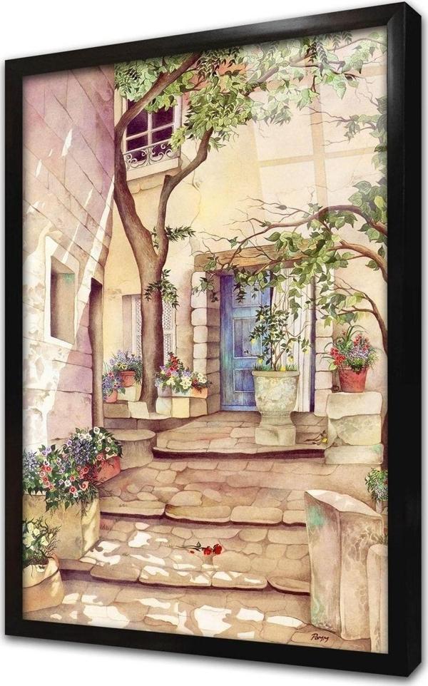Tablosan Taş Ev Çerçeveli Cam Tablo 20x30 cm - Image 1
