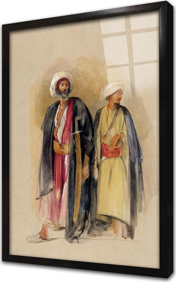 Tablosan Şeyh Hüseyin Ve Torunu Çerçeveli Cam Tablo 20x30 cm - Image 1