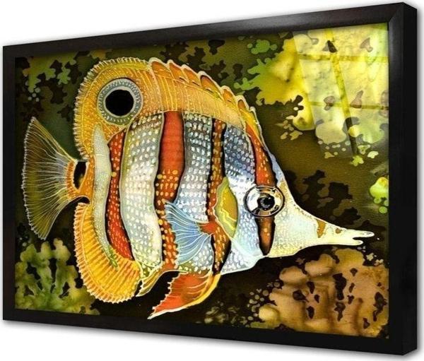 Tablosan Melek Balığı Çerçeveli Cam Tablo 20x30 cm - Image 1