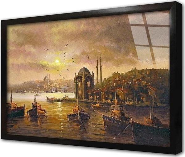 Tablosan Istanbul Ortaköy Camii Çerçeveli Cam Tablo 20x30 cm - Image 1