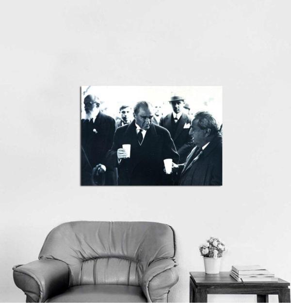 Tablosan Atatürk Ayran Içerken Kanvas Tablo 50x70 cm 50x70 cm - Image 1