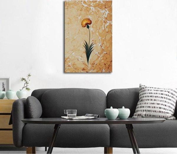Tablosan Ebru Çiçek Kanvas Tablo 50x70 cm 50x70 cm - Image 1