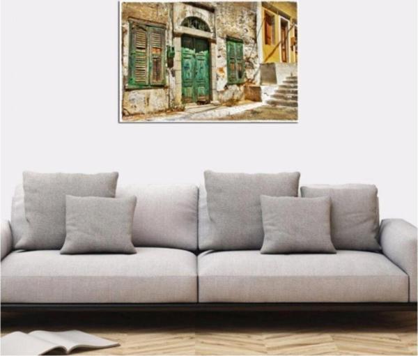 Tablosan Eski Bina Girişi Fotoğraf Kanvas Tablo 90x120 90x120 cm - Image 1