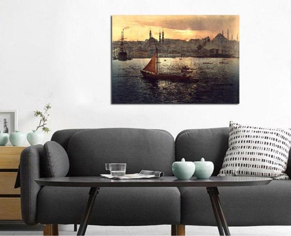 Tablosan Eski Istanbul Tarihi Yarımada Fotoğraf Kanvas Tablo 140x210 cm 140x210 cm - Image 1