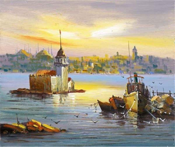 Tablosan Istanbul Kız Kulesi Kanvas Tablo 90x120 cm Kb16199 90x120 cm - Image 1