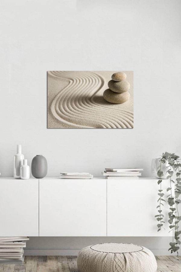 Tablosan Kum Ve Taşlar Zen Kanvas Tablo 30x40 cm 30x40 cm - Image 1
