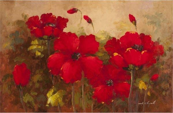 Tablosan Kırmızı Çiçek Kanvas Tablo 35x50 cm Kb03333 35x50 cm - Image 1