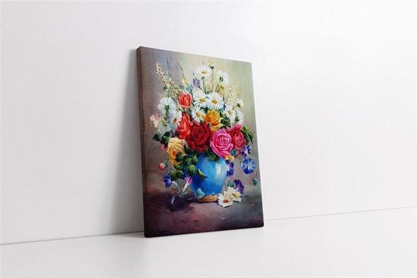 Tablosan Papatyalar Ve Çiçekler Kanvas Tablo - Image 1