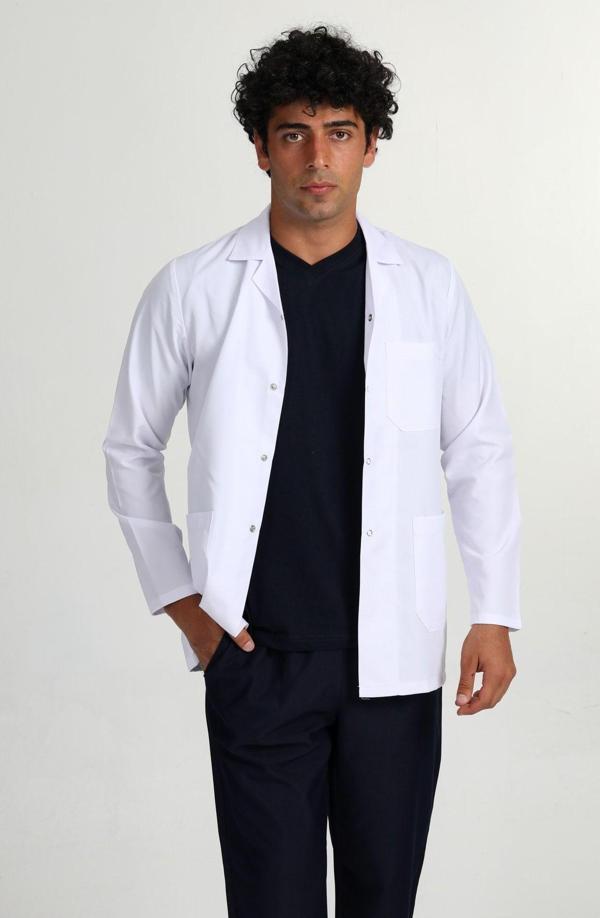 Başak Ceket Boy Erkek Gömlek Yaka Doktor Hemşire Öğretmen Önlüğü - Image 1