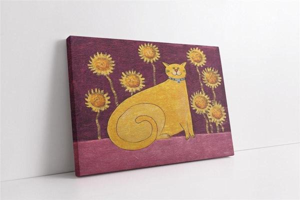 Tablosan Sarı Kedi Kanvas Tablo - Image 1