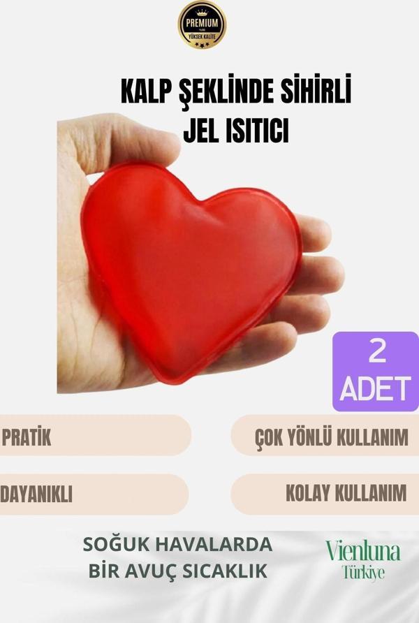 Çok Amaçlı Soğuk Havalarda Kalp Şeklinde Sihirli Jel El Sıcak Tutan Isıtıcı Torba Cep Sobası 2 Adet - Image 1