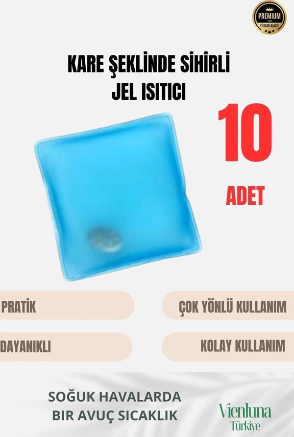 Çok Amaçlı Soğuk Havalarda Kare Şeklinde Sihirli Jel El Sıcak Tutan Isıtıcı Torba Cep Sobası 10 Adet - Image 1
