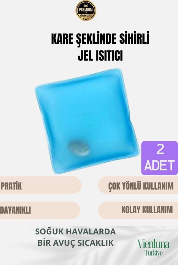 Çok Amaçlı Soğuk Havalarda Kare Şeklinde Sihirli Jel El Sıcak Tutan Isıtıcı Torba Cep Sobası 2 Adet - Image 1