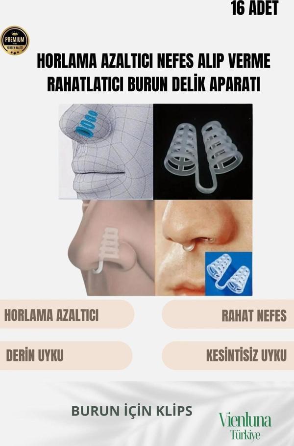 Premium Kalite Horlama Azaltıcı Nefes Alış Veriş Kolaylaştırıcı Burun Filesi Aparatı 16'lı Set - Image 1