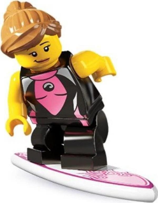 LEGO Minifigür - Seri 4 - 8804 - Surfer Girl +5 Yaş (1 Parça) - Image 1