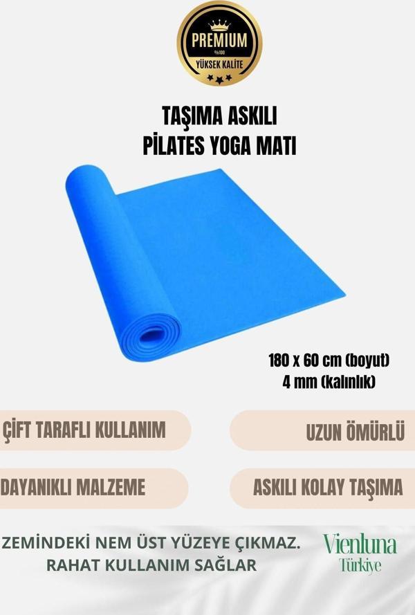Lüks İki Yüzeyli Kayma Önleyici Silinebilir Hijyenik Yoga Minderi Pilates Meditasyon Matı 4 mm - Image 1