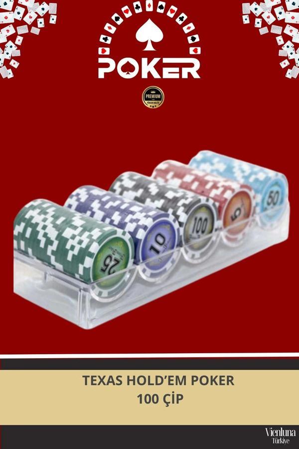 Lüks Texas Holdem Metal Casino Poker Blackjack 100 Çip - Image 1