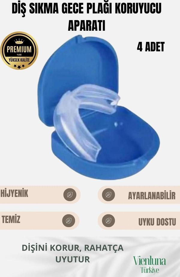 Özel İmalat 4'lü Diş Çene Sıkma Muhafaza Kalıp Gece Gıcırdatma Plağı Koruyucu Dişlik Uyku Aparatı - Image 1