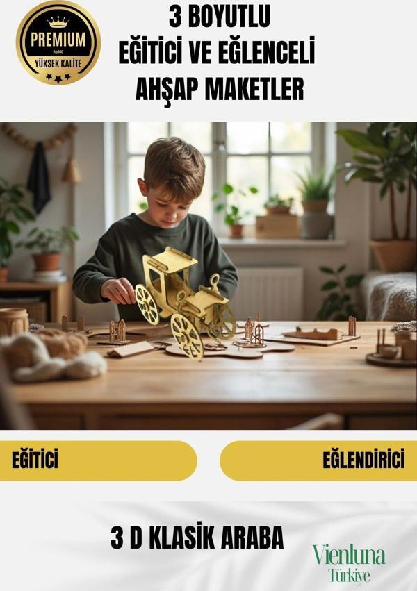 Yeni Sezon Eğitici Öğretici 3 Boyut Ahşap Zeka Geliştirici Boyanabilir Oyun Maket Klasik Araba - Image 1