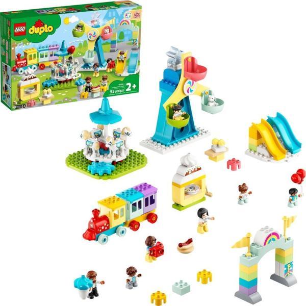 LEGO Classic Duplo 10956 Kasabası Lunapark Tren, Dönmedolap, Atlıkarınca ( 95 parça ) - Image 1