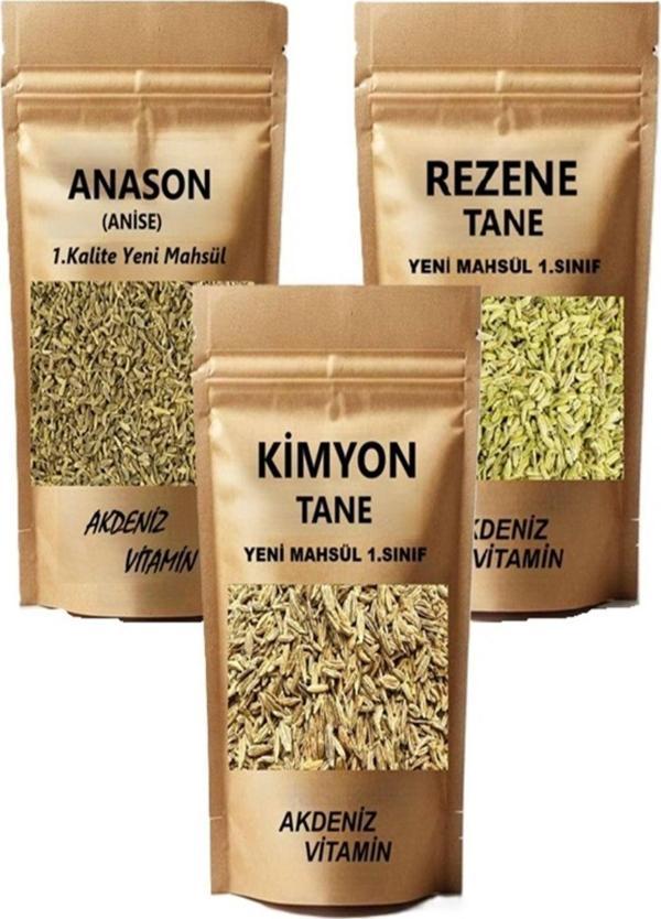 Akdeniz Vitamin Rezene, Anason Ve Tane Kimyon Çay Seti Sindirim Çayı,Gaz Çayı,Süt Çayı - Image 1