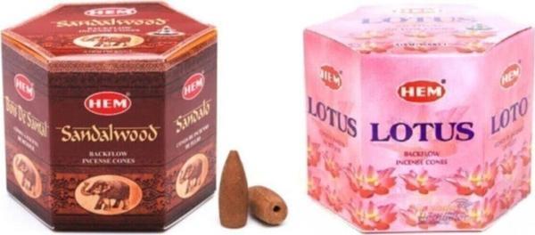 Hem Geri Akışlı Şelale Tütsü Konileri Sandal Ağacı Ve Lotus Çiçeği Aromalı 80 Adet Karışık Backflow - Image 1