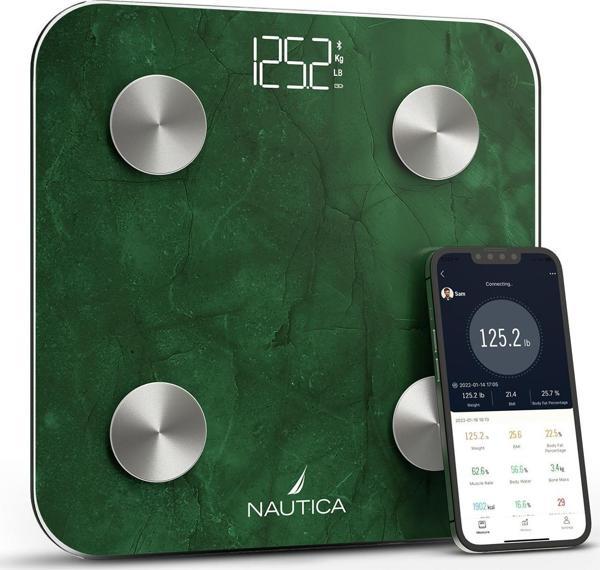 Nautica Marble Collection Vücut Analizli Akıllı Bluetooth Tartı Baskül Yeşil - Image 1