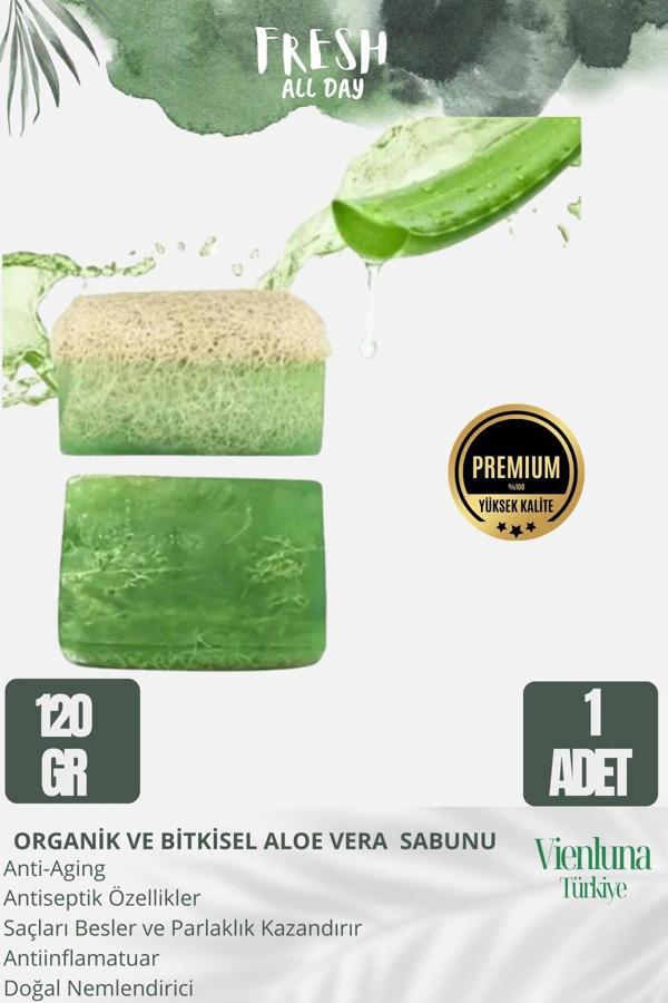 Özel Üretim El Yapımı %100 Vücut Saç Lüks Doğal Ferah Kokulu Cilt Dostu Orijinal Aloe Vera Sabunu - Image 1