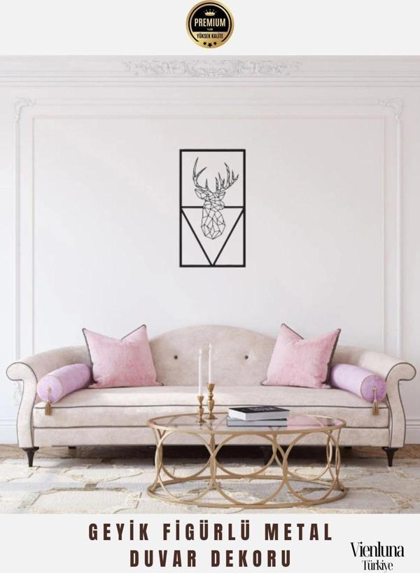 Premium Kalite Modern Stil Geyik Figürlü Metal Ev Ofis Duvar Dekoru - Image 1