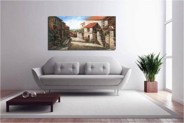 Tablosan Venedik Taş Evler Kanvas Tablo 40x100 cm Ls021 40x100 cm - Image 1