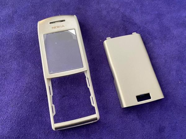 Nokia E50 Ön Arka Kapak Beyaz Gümüş(Tuşsuz) - E50 Kapak - Image 1