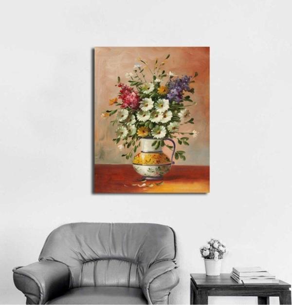 Tablosan Vazoda Çiçekler Kanvas Tablo 30x40 cm 30x40 cm - Image 1