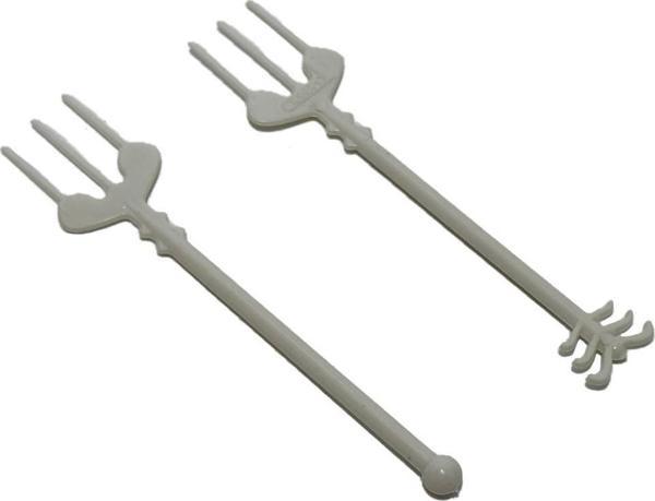 Plastik Kokteyl Cips Çatalı 9cm (100 Adet) - Image 1