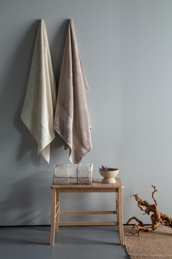 90x150 4LU HAVLU SETI LOTUS EKRU-VIZON - BANYO SETİ - Image 1