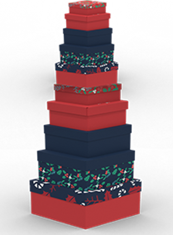Ekstrafix Hediye Kutusu Dikdörtgen 10 Lu Chrismas Hk-107 - Image 1