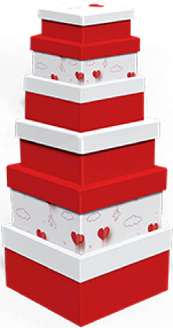 Ekstrafix Hediye Kutusu Kare 6 Lı Uçan Kalpli Hk-93 - Image 1