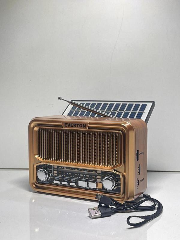 Everton Rt-672 Bluetooth Fm-Usb-Tf-Aux Şarjlı Solar Nostaljik Radyo - Image 1