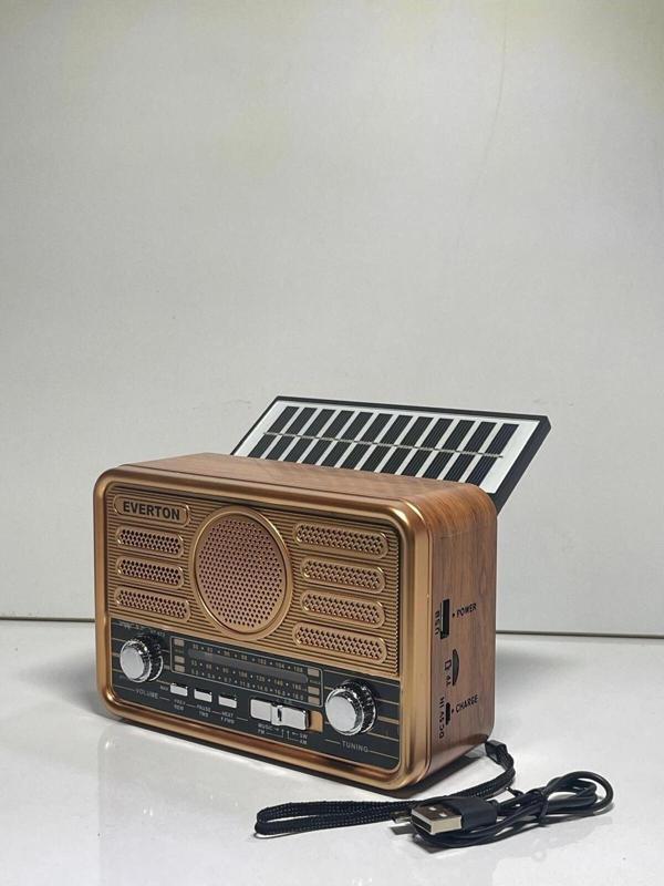 Everton Rt-673 Bluetooth Fm-Usb-Tf-Aux Şarjlı Solar Nostaljik Radyo - Image 1