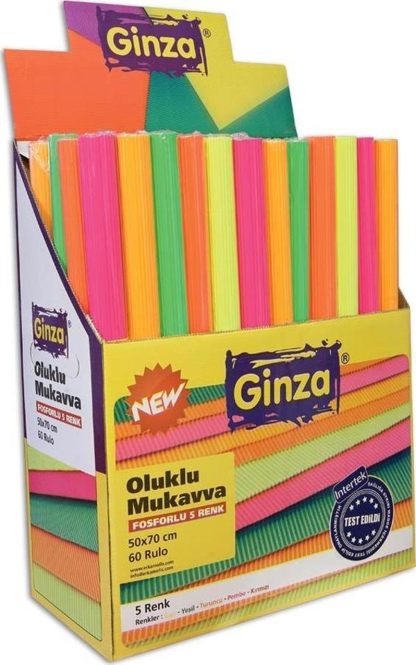 Ginza Oluklu Karton Floresan Renkler (60 Lı Set) No:966 - Image 1