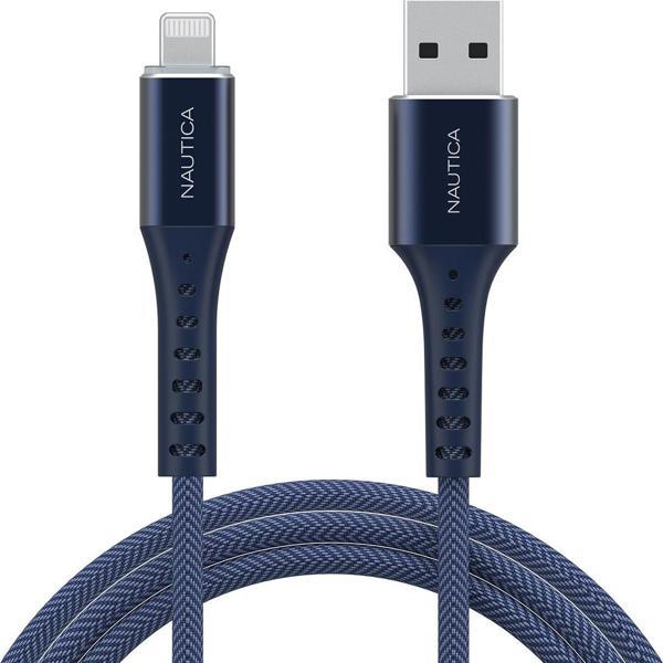 Nautica C65 MFI Lightning to USB-A 12W Örgülü Hızlı Şarj ve Data Kablosu 3M Navy - Image 1