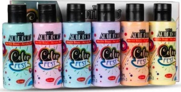 Artdeco Akrilik Boya Seti Colorfest 6X50 Ml Pastel Renkler Y-C70F-As2 - Image 1